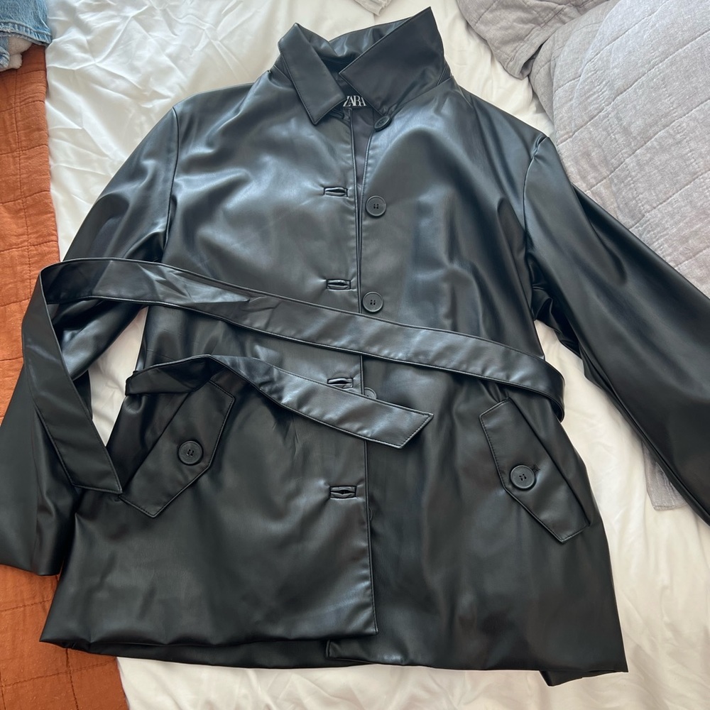 Zara leather coat